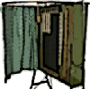 Use your mouse to rotate the 1898 Standard Voting Machine by clicking and dragging either right or left.  Click on the + to zoom in and on the - to zoom out.